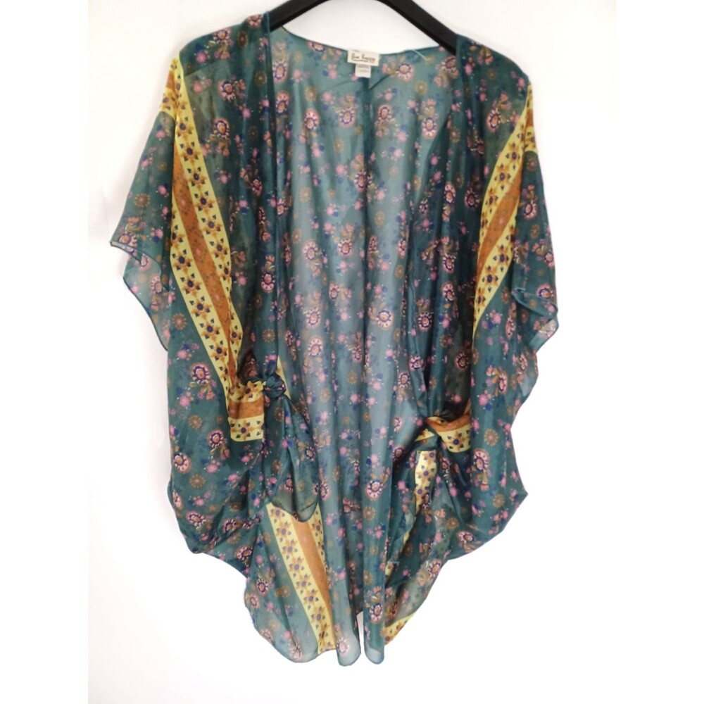 Natural Life Scarf Wrap Womens One Size Multicolor Floral Festival Boho Sheer